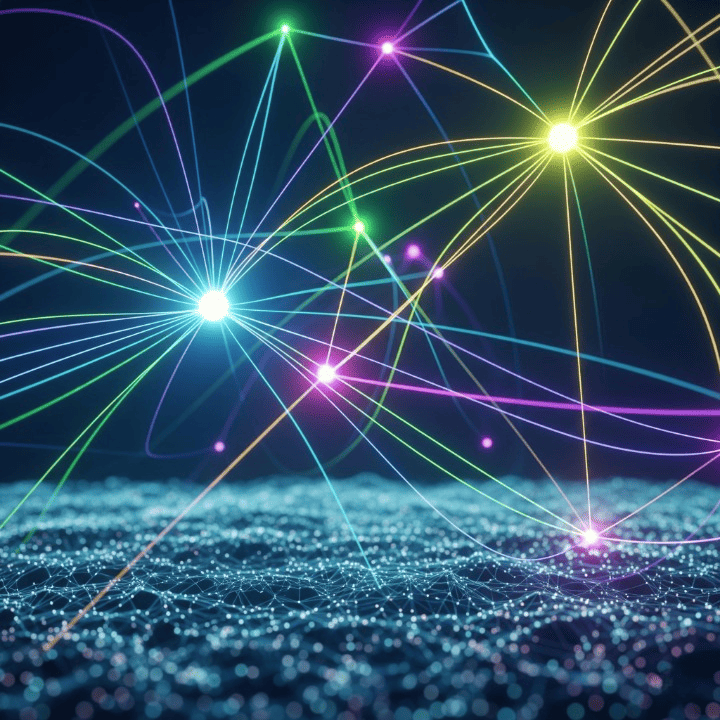 Abstract representation of interconnected blockchain networks enabled by a foundational "Layer 0" structure.