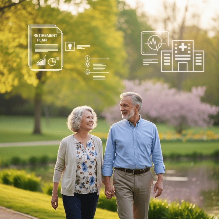 An older couple enjoying a walk, symbolizing peace of mind through effective Long-Term Care Insurance planning for their future health needs.