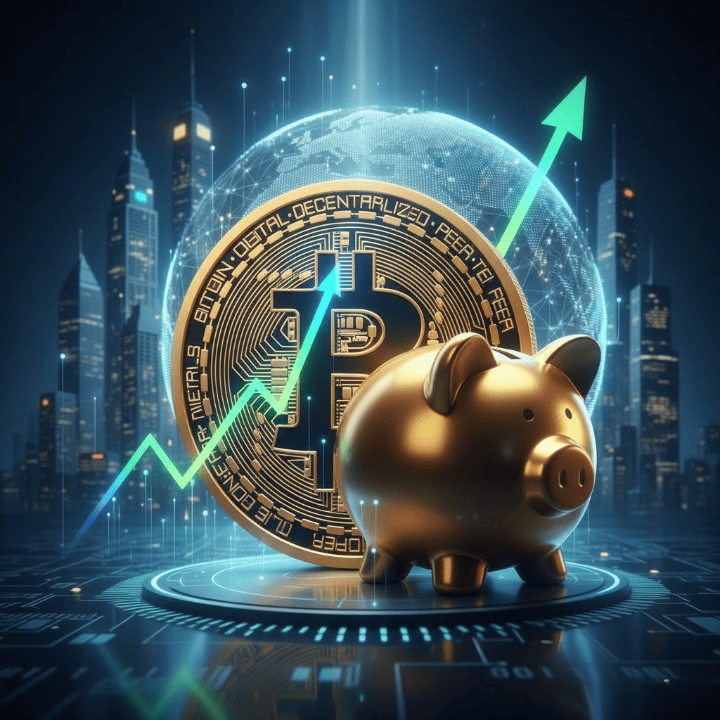 An illustration representing the integration of Bitcoin and cryptocurrencies into broader financial planning and investment strategies for beginners.